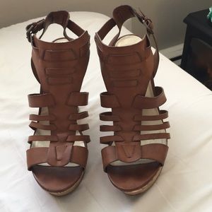 Tan wedge sandals